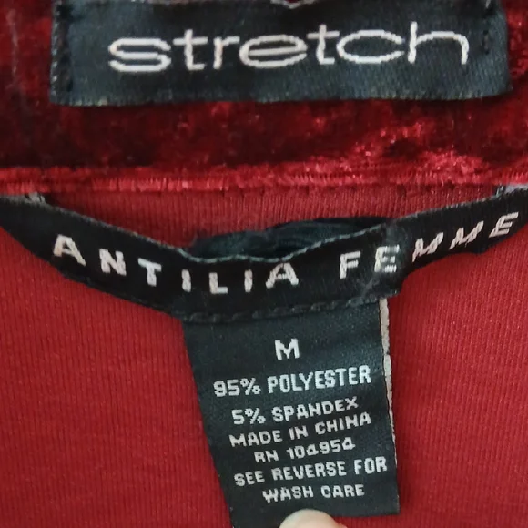 Antilia Femme Rich Red Velvet Top - Picture 3 of 9